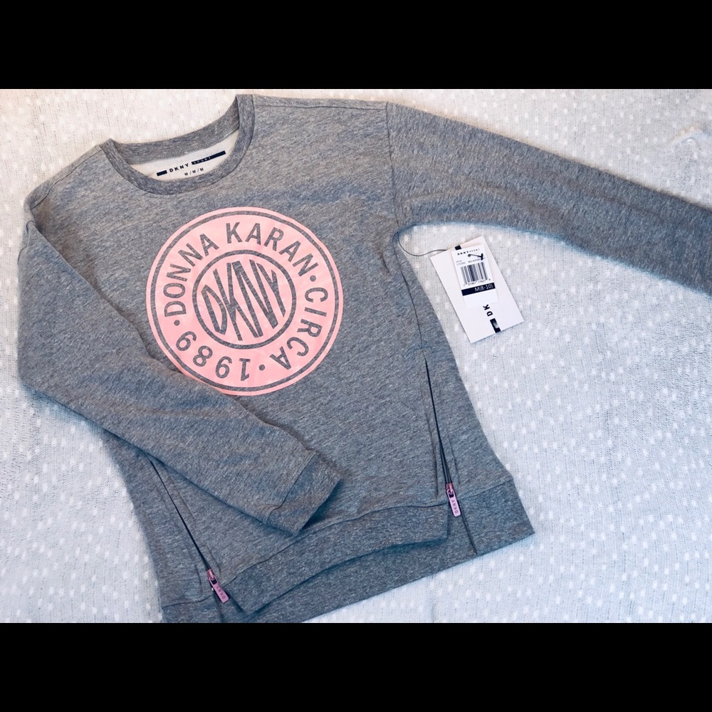 New with tags pink and grey DKNY sweatshirt